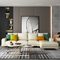Kata light luxury style leather sofa Italian minimalist head layer cowhide living room small apartment modern ins corner Noble Concubine
