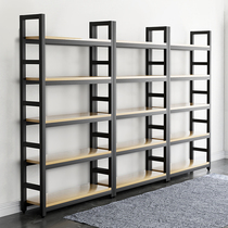 Steel wood bookshelf floor multi-layer storage rack simple bookcase simple home living room iron shelf Shelf shelf Shelf shelf