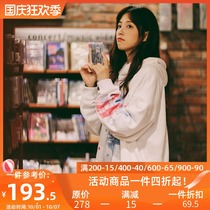 PSO Brand red white and blue full printed Tide Brand casual plus Velvet White Men couples hooded sweater oversize