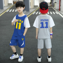Boy suit Summer Children 5 handsome gas 7 CUHK Scout 8 Two sets 9 years 10 Pure cotton Leave Two basketball Suits Suit