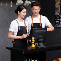Western restaurant fast food coffee shop milk tea nail cake hair salon waiter work clothes canvas neck apron