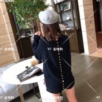 ThomBrowne19 New tb back a row of button round neck knitwear arm four pullover sweater