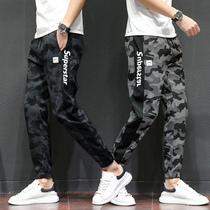 Mens camouflage pants Korean version of the trend of the handsome bombing street fashion brand sports loose Joker foot tooling casual long pants