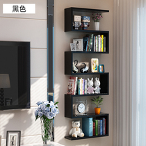 Storage background creative wall hanging board bookshelf wall hanging partition furniture Plaid wall cabinet shelf storage simple decoration