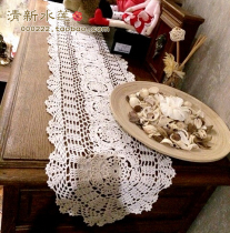 Fresh water lotus handmade crochet crochet TV cabinet cover cloth Chinese nostalgic retro cotton hollow woven table flag