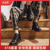 Martin Boots Man Spring Summer 100 Hitch High Tide Shoes Man breathable Inn Wind to help overalls male genuine leather short boots