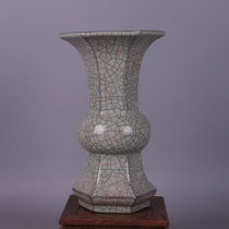 Songguan kiln open film flower goblet antique porcelain ornaments Antique Vintage Vintage Vintage Jingdezhen old objects collection