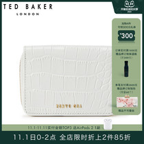 TED BAKER ladies solid color crocodile zipper short wallet