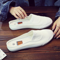 Hong Kong Tide Cards 2022 Summer New Breathable Mens Shoes Trend 100 Lap Canvas Board Shoes One foot Lazy Half Slippers