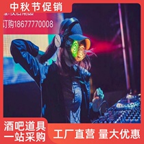 New Bar nightclub glowing Net red sunglasses round LED glasses 100 DJREZZ with trendy ins trendy women