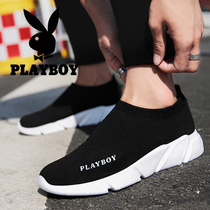 Playboy mens shoes 2021 new autumn sports leisure one pedal lazy board shoes deodorant breathable socks shoes