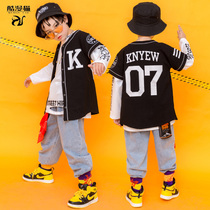 Childrens hiphop hip-hop performance clothes Boys street dance set childrens long sleeve jazz dance two-piece performance costumes