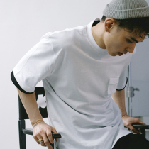 SAMESAME solid color Japanese all-match small pocket t-shirt men and women ins tide simple loose bottoming shirt casual short-sleeved