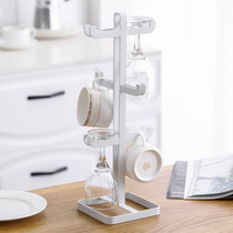 Square vertical Nordic simple Wrought iron wine glass cup holder Multi-function hanger Mug cup drain rack storage rack