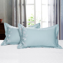 Ramada solid color pillowcase Cotton pair of adult couples Large 48*74cm cotton embroidery single pillowcase