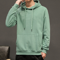 Mens simple Korean version of the trend hooded sweater mens autumn clothes loose autumn and winter New long sleeve jacket