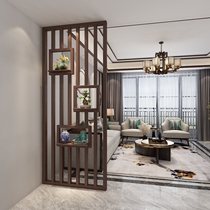 New Chinese solid wood screen partition modern minimalist living-room Xuanguan entrance to the house Decorative Hollowed-out Grid