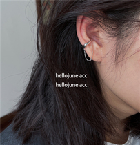 hellojune 925 silver chain drop double layer ear clip