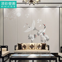 Simple crane plain color wallpaper living room sofa background wall cloth large mural custom home store soft decoration environmental protection