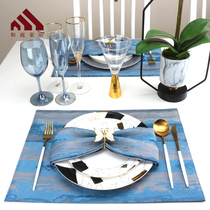 New Chinese style Modern Nordic Hotel Blue insulation Western fabric placemat Household dining table anti-hot meal dining mat