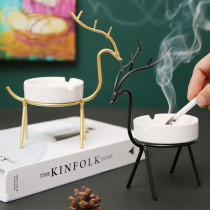 Nordic ceramic ashtray Creative personality Luxury high-end home living room office atmosphere decoration cylindrical ashtray