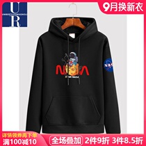 Flagship store official website lovers hooded clothes men Spring and Autumn plus velvet loose white clothes women NASA2021