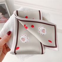 New original cat claw design Korean small silk scarf women wild long small scarf spring and summer autumn multifunctional hair band