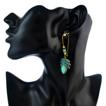 European and American ornaments new bohemian Retro dripping turquoise earrings ladies ear jewelry personality National style
