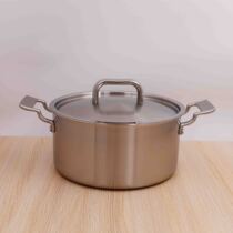 High end goods 18 10 stainless steel stockpot 24cm28cm stew pan braising and steaming porridge pan noodle pan integrated forming composite steel
