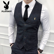 Flower Playboy suit waistcoat for mens Korean version Bodytide Suits Vest Groom Bridegroom Wedding Gown Brother Regiment