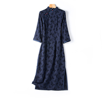 New improved retro qipao young girl butterfly temperament Slim Daily Autumn Winter Cotton Linen Dress