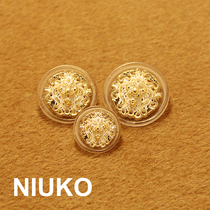 NIUKO golden super high-grade coat button coat womens button metal button lion stereo DIY button