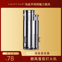 VANITYFAIR CIGAR LIGHTER WINDPROOF LIGHTER INFLATABLE CREATIVE THREE-STROKE CIGARETTE LIGHTER WITH CIGAR DRILL