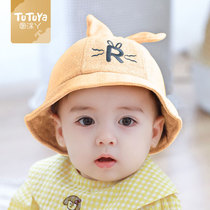 Baby hat Spring and autumn day newborn baby pure cotton sunshade hat thickened male and female child foreign air fisherman hat spring