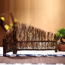 Purple Bamboo Tea Table Fence Bou Ancient Frame Small Swing Piece Screen Fence Tea Track Decoration Shooting Props Desktop Furnishing Creativity