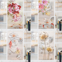 Toilet glass stickers frosted windows Cling Film Anti-Light Bathrooms Opaque electrostatic Decoration of Chinese Wind