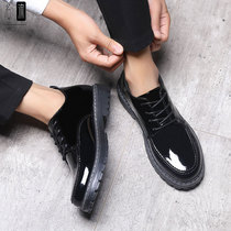 Boomer leather shoes Mens Korean version 2022 New genuine leather business casual shoes Inron 100 lap thick bottom inner heightening mens shoes