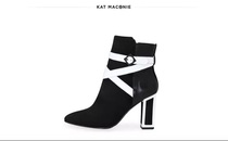 Special offer kat maconie SYBIL 2016 European and American sheepskin belt color matching square heel ankle boots womens booties