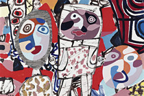 M743 (France) Jean Dubufi (Jean Dubuffet) abstract painting sculpture gallery