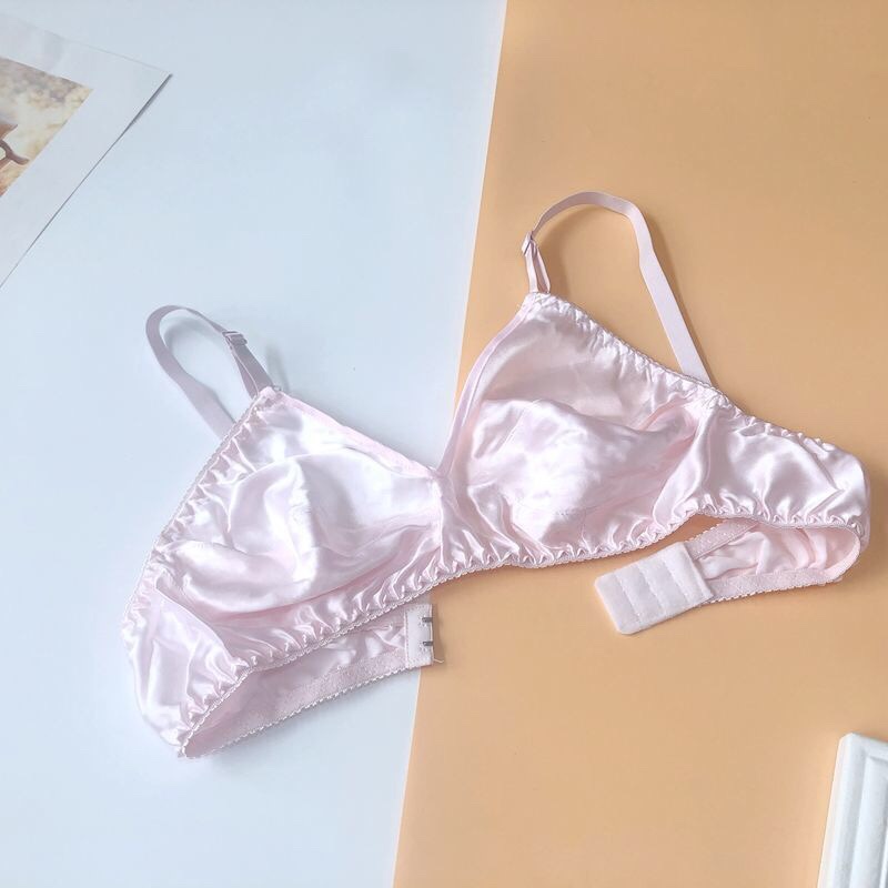 Silk Bra Without Padding, 100% Mulberry Silk, Thin Summer Style, No Underwire, Comfortable, Breathable, Plus Size, Seamless Underwear for Women