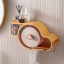 Toilet tissue box wash face towel storage box non-perforated waterproof toilet roll paper tray paper box