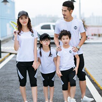 Parent-child suit summer 2021 New Tide short sleeve fashion sports set Garden clothes class clothes family dress mother women tide
