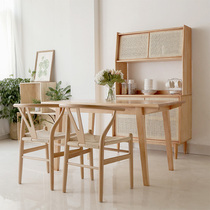 Japan-style Solid Wood Dining Side Cabinet Folk and Wine Rattan chic lockers minimalist Modern small family Wine Cabinet Tea Water Cabinet Cabinets