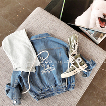 abao wardrobe girls foreign-style denim jacket 2021 Spring New Baby Childrens Korean Net red coat tide