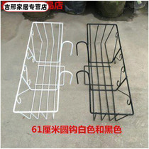 Balcony Wrought iron flower rack Hanging railing fence wall flower basket rack Hanging wall windowsill rectangular flower pot rack Yang