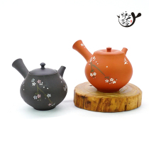 Japan imported often slippery green peak Clay side carved emergency Japanese kung fu tea handmade teapot