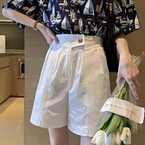 Summer cotton plus-size shorts womens high waist cover-up thin casual loose wide-leg shorts Thin suit five-point pants