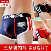 Summer mens inner library cotton boxer mens underwear sexy boxer shorts youth sports comfortable large size shorts head