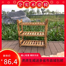 Decarbonated wood solid wood hotpot table with vegetable shelf Ingredients Racks to set fire to wood dishes shelf