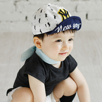 Korean childrens hat letter NY anti-eaves male and female childrens hat 2-3-4 year old baby soft eaves cap sun hat